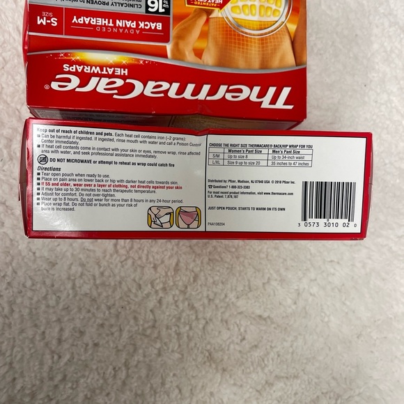 2 Pack: Thermacare Back/Hip Pain Heatwraps Small Med - Picture 4 of 6